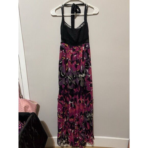 Y2K Bebe Black 100% Silk Halter Dress Size XS - Picture 1 of 5